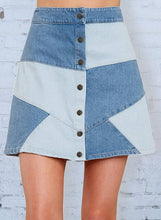 Load image into Gallery viewer, Snaps Casual Patchwork Denim Skirt