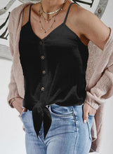 Load image into Gallery viewer, V Neck Buttons Sexy Front Knot Camis