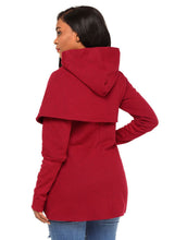 Load image into Gallery viewer, Tulip Wrap Cape Style Long Sleeve Hoodie