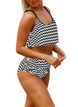 Load image into Gallery viewer, Thin Shoulder Straps Ruched High-waisted Bikini Swimsuit