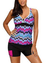 Load image into Gallery viewer, Tone Multicolor Two Pieces Tankini Set