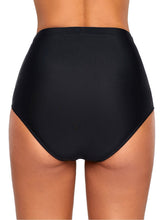 Load image into Gallery viewer, Solid Black Retro High Waist Swim Bottom