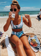 Load image into Gallery viewer, U-neckline High Waist Printed Tankinis