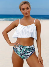 Load image into Gallery viewer, Thin Shoulder Straps Ruched High-waisted Bikini Swimsuit