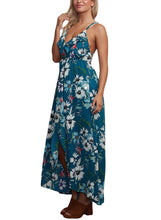 Load image into Gallery viewer, Floral Chiffon Spaghetti Straps Maxi Dress