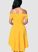 Load image into Gallery viewer, Off Shoulder Sleeve Flared Swing Party Skater Summer Dress