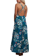 Load image into Gallery viewer, Floral Chiffon Spaghetti Straps Maxi Dress