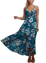 Load image into Gallery viewer, Floral Chiffon Spaghetti Straps Maxi Dress