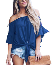 Load image into Gallery viewer, Off The Shoulder Knot Front Top