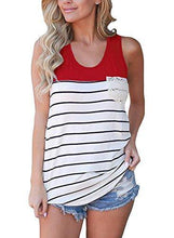 Load image into Gallery viewer, Striped Racerback Shirt Color Block Sleeveless Cami Tank Tops