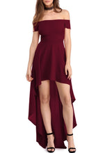 Load image into Gallery viewer, Vintage Off Shoulder High Low Party Dress