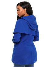 Load image into Gallery viewer, Tulip Wrap Cape Style Long Sleeve Hoodie