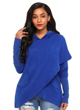Load image into Gallery viewer, Tulip Wrap Cape Style Long Sleeve Hoodie