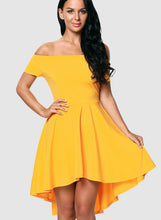 Load image into Gallery viewer, Off Shoulder Sleeve Flared Swing Party Skater Summer Dress