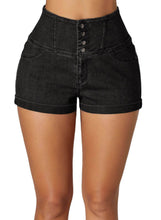 Load image into Gallery viewer, Buttoned High Waist Short Jeans