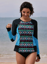 Load image into Gallery viewer, Color Block Rashguard Swim Top