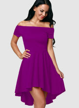 Load image into Gallery viewer, Off Shoulder Sleeve Flared Swing Party Skater Summer Dress