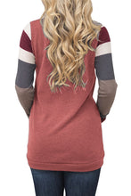 Load image into Gallery viewer, Color Block Long Sleeve Tunic Sweatshirt Tops with Kangaroo Pocket