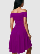 Load image into Gallery viewer, Off Shoulder Sleeve Flared Swing Party Skater Summer Dress