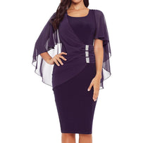 Load image into Gallery viewer, Waist Pleats Rhinestone Detail Midi Dress