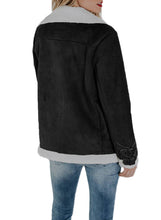 Load image into Gallery viewer, Zip Pockets Faux Suede Jacket