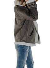 Load image into Gallery viewer, Zip Pockets Faux Suede Jacket