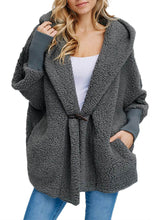 Load image into Gallery viewer, Woolen Fur Horn Button Oversize Jacket