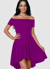 Load image into Gallery viewer, Off Shoulder Sleeve Flared Swing Party Skater Summer Dress