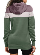 Load image into Gallery viewer, Color Block Front Pocket Hooded Sweatshirt