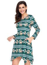 Load image into Gallery viewer, Cute Christmas Reindeer Print Swingy Mini Dress