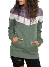 Load image into Gallery viewer, Color Block Front Pocket Hooded Sweatshirt