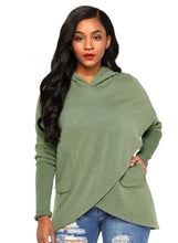 Load image into Gallery viewer, Tulip Wrap Cape Style Long Sleeve Hoodie