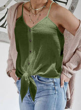 Load image into Gallery viewer, V Neck Buttons Sexy Front Knot Camis
