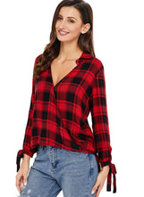 Load image into Gallery viewer, Plaid Drape Top