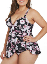 Load image into Gallery viewer, Flyaway Bow Front Floral Tankini Swimsuit