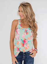Load image into Gallery viewer, Racerback Floral Tank Top