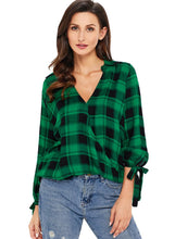 Load image into Gallery viewer, Plaid Drape Top