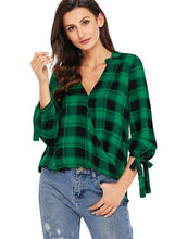 Load image into Gallery viewer, Plaid Drape Top