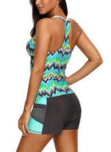 Load image into Gallery viewer, Tone Multicolor Two Pieces Tankini Set