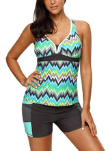 Load image into Gallery viewer, Tone Multicolor Two Pieces Tankini Set