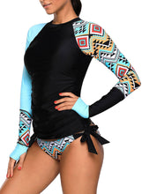 Load image into Gallery viewer, Contrast Detail Long Sleeve Tankini Swimsuit