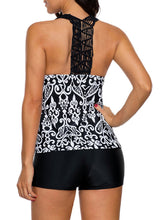 Load image into Gallery viewer, Patchwork Printed Tank Top and Boyshort Tankini Swimwear