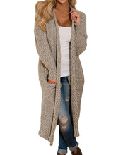 Load image into Gallery viewer, Open Front Knit Long Cardigan