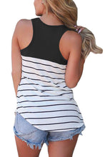 Load image into Gallery viewer, Striped Racerback Shirt Color Block Sleeveless Cami Tank Tops