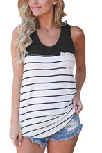 Load image into Gallery viewer, Striped Racerback Shirt Color Block Sleeveless Cami Tank Tops
