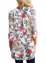 Load image into Gallery viewer, Floral Paisley Print Slight V Neck Blouse