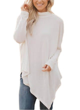 Load image into Gallery viewer, Soft Faux Poncho High Neck Sweater