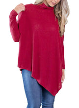 Load image into Gallery viewer, Soft Faux Poncho High Neck Sweater