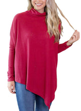 Load image into Gallery viewer, Soft Faux Poncho High Neck Sweater