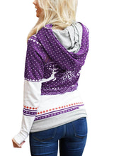Load image into Gallery viewer, Snow Reindeer Double Hooded Sweatshirt